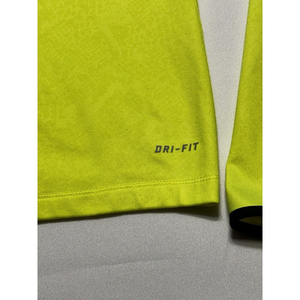 Nike Pro Dri Fit HyperWarm 1/2 Zip Pullover Running Yellow Women’s Large *READ - Picture 6 of 13